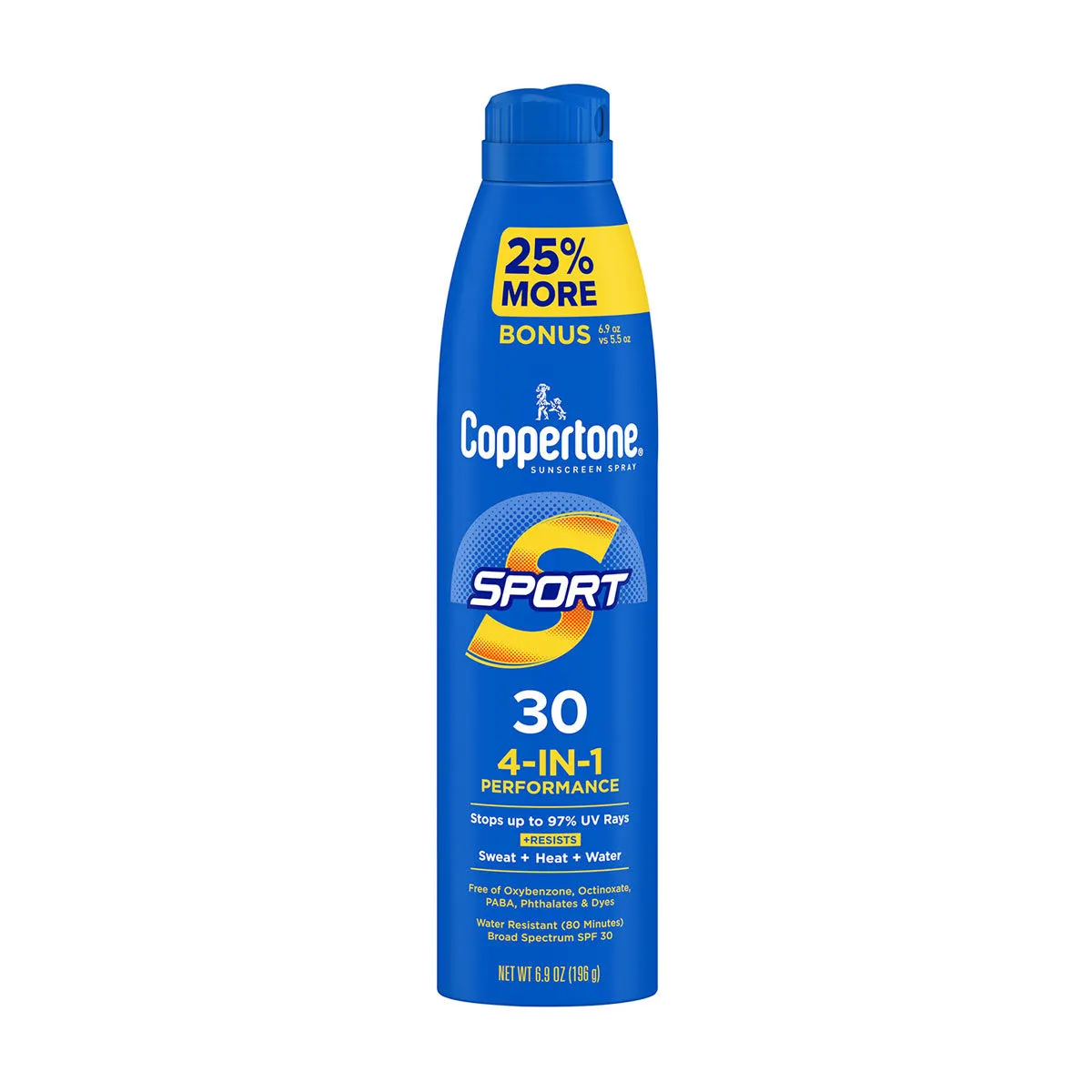 Coppertone Sport 4-In-1 Performance Sunscreen Spray -SPF30, 6.9 oz