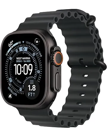 Apple Watch Ultra 3 [GPS + Cellular 49mm] Running & Multisport Smartwatch w/Rugged Titanium Case w/Black Ocean Band. Satellite Communications, Advanced Health & Fitness Tracking