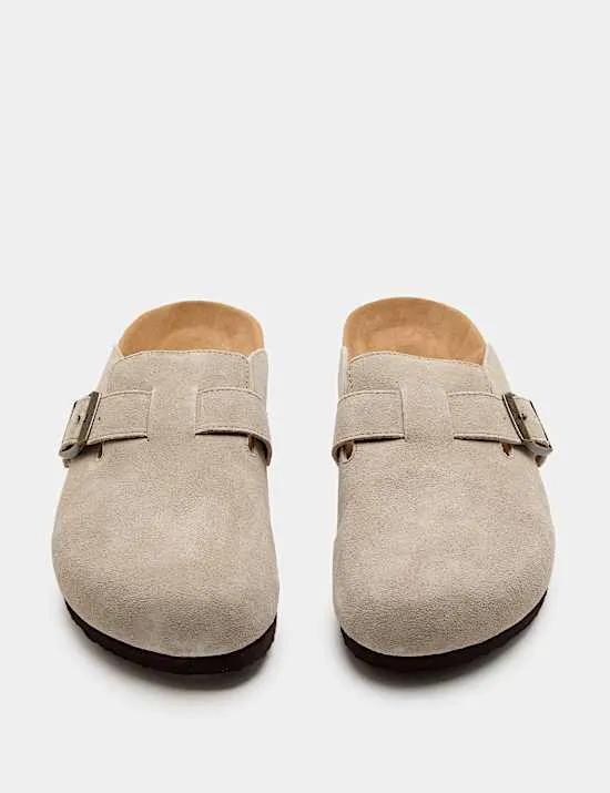 Wildleder-Pantoffeln mit Fußbett aus Kork