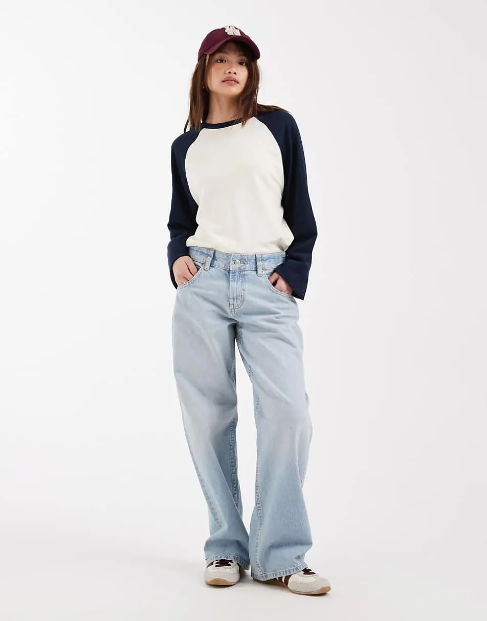 ASOS DESIGN Petite oversized baggy boyfriend jean in soft light midwash