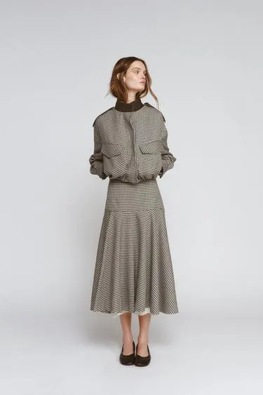 ZW COLLECTION CONTRAST CHECK SKIRT