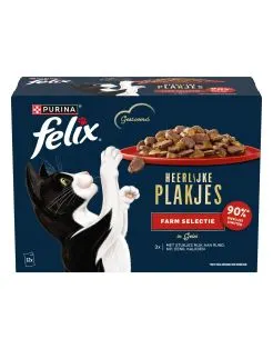 Felix Naturally Delicious Farm Selectie In Gelei - Kattenvoer - Mixdoos 12x80 g