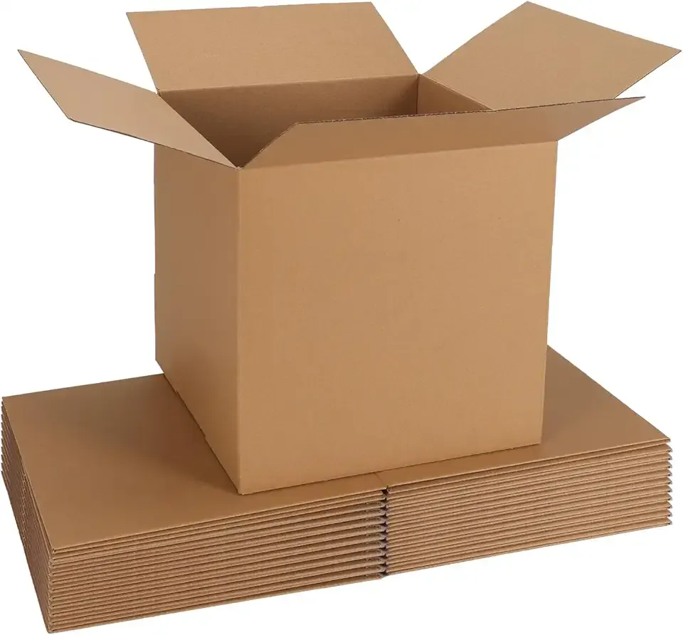 CRUGLA 12x12x12 Shipping Boxes 10 Pack, Brown Corrugated Cardboard Boxes with Side-Lock and Pre-Applied Double-Sided Tape, Easy Assemble Packing Mailer Boxes for Small Business Shipping
