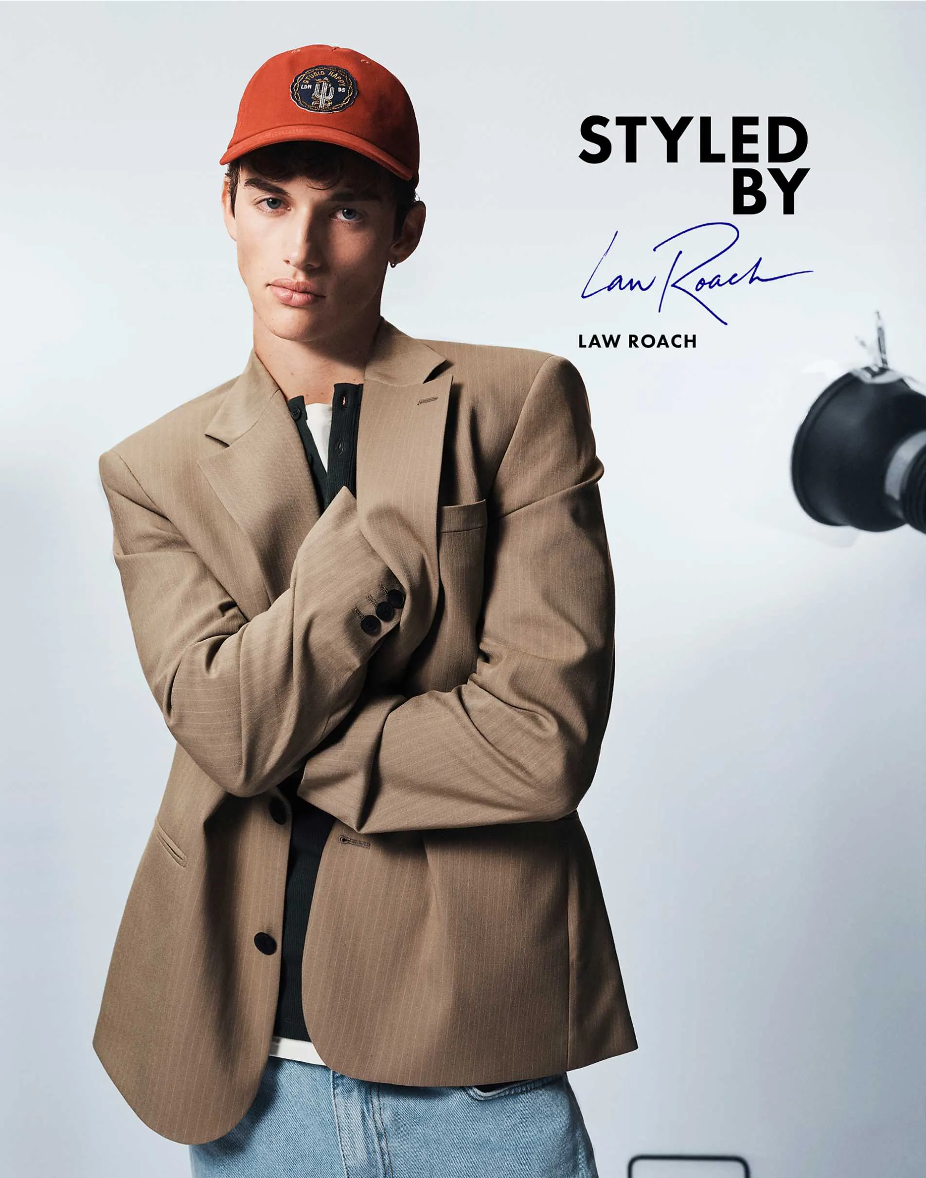 ASOS DESIGN slim suit jacket in khaki pinstripe