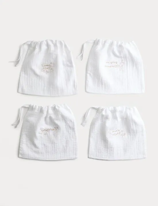 4 Pack Pure Cotton Packing Bags