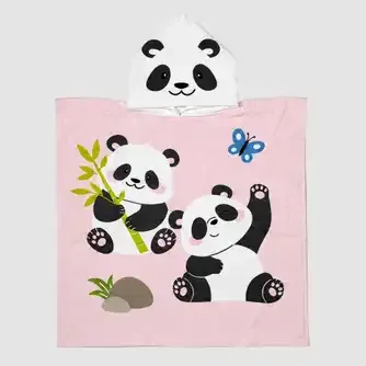 Tudo Home Kids Panda Pop Hooded Beach Towel