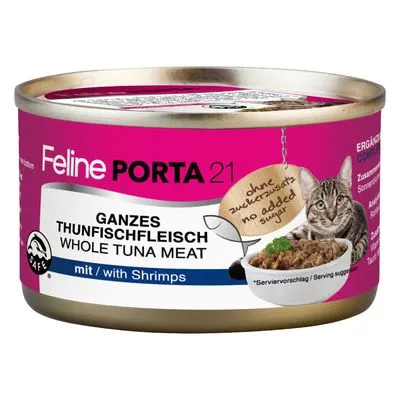 Feline Porta 21, 1 x 90 g pour chat thon, crevettes