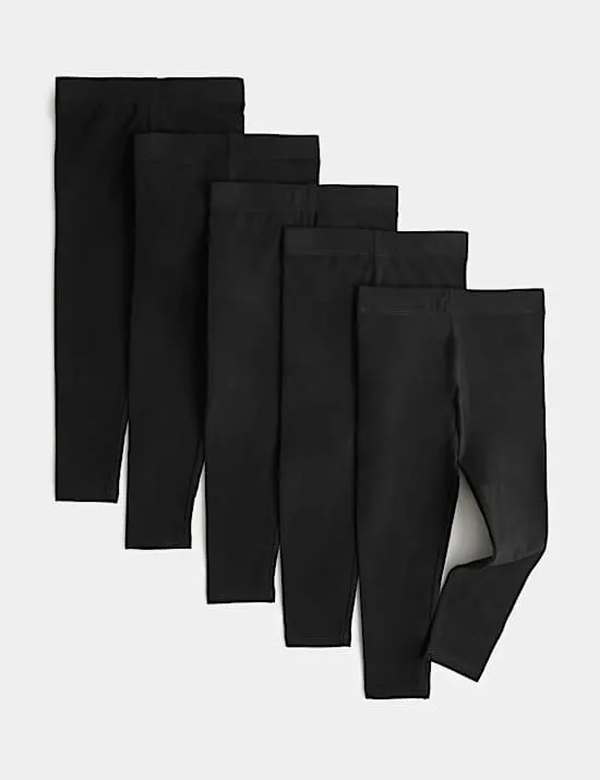5er-Pack Leggings mit hohem Baumwollanteil (2–8 Jahre)