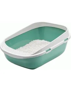 Moderna Open Kattenbak Mega Step - Kattentoilet - 65.6x48.2x28.5 cm Lichtgroen Wit