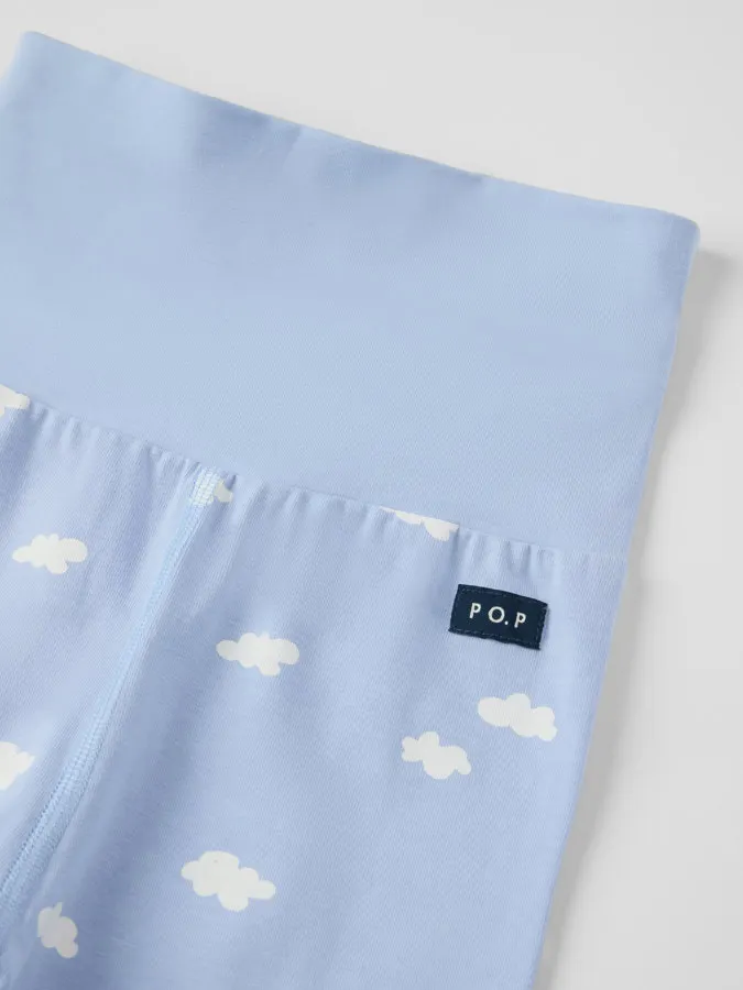 Bukse med nedbrettbare mansjetter, skyer