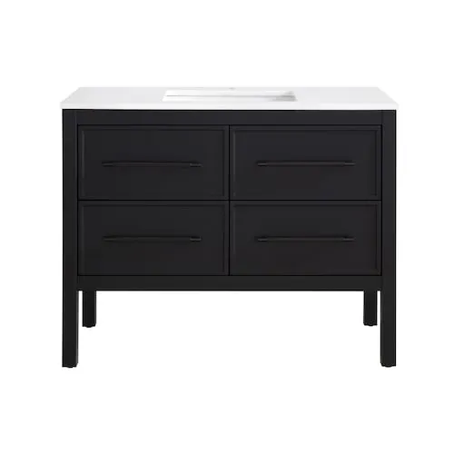 Home Decorators Collection Vistara 42-inch W x 19-inch D Freestanding Bath Vanity with Black Handle