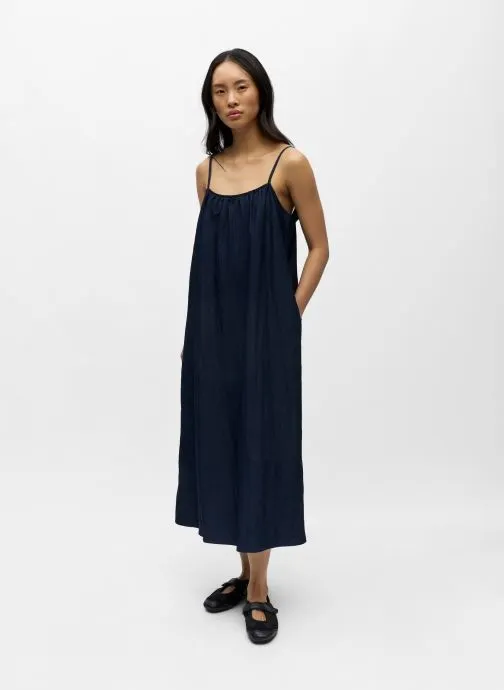 Lange jurken Objgundi S/L Lo Dress E Le 26 dames blauw