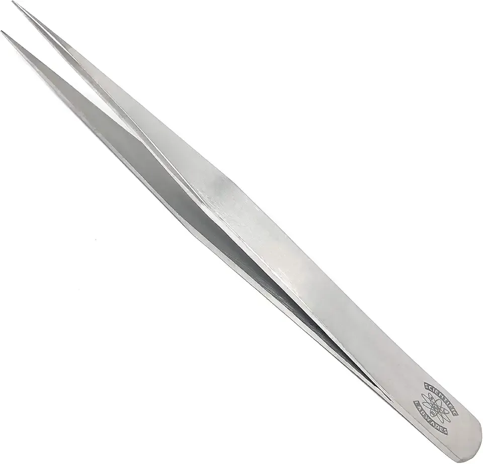 High Precision General Purpose Stainless Steel Lab Tweezers/Forceps with Straight Medium Point