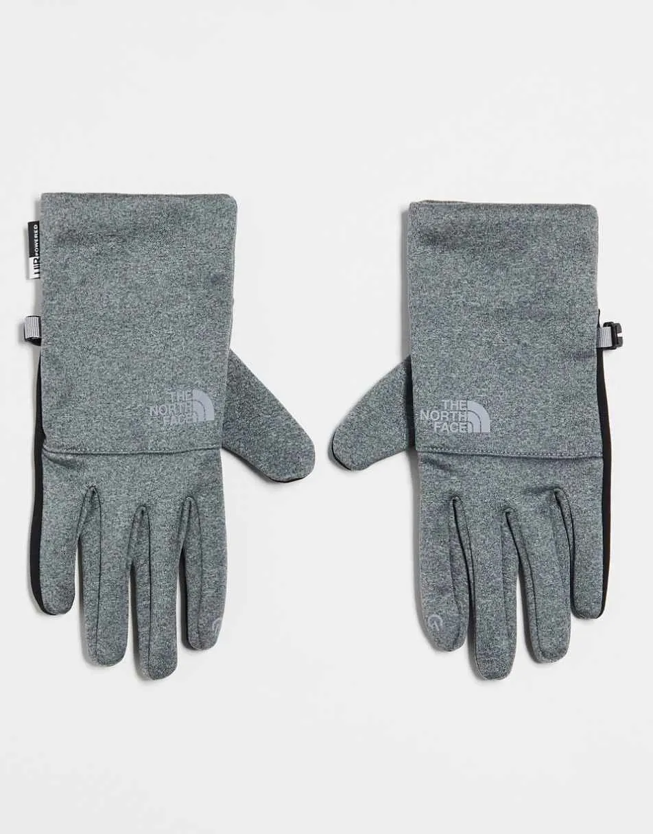 The North Face Etip touchscreen compatible gloves in grey