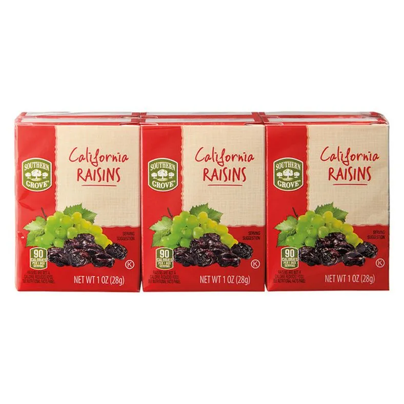 Southern Grove California Raisin Boxes, 6 count