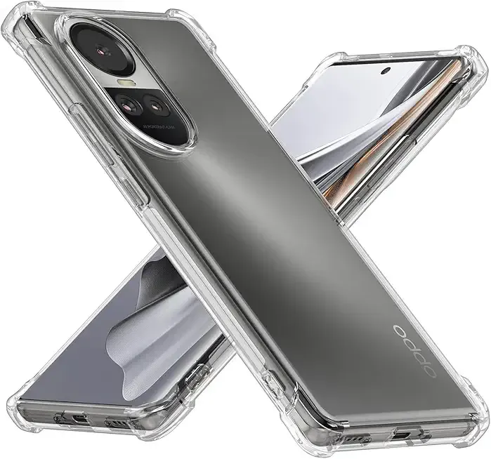 Case for Oppo Reno 10 5G/Reno 10 Pro 5G Clear TPU Four Corners Protective Cover Transparent Soft