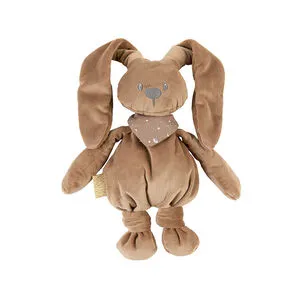 Peluche - Lapin avec foulard phosphorescent - Moka - 30 cm