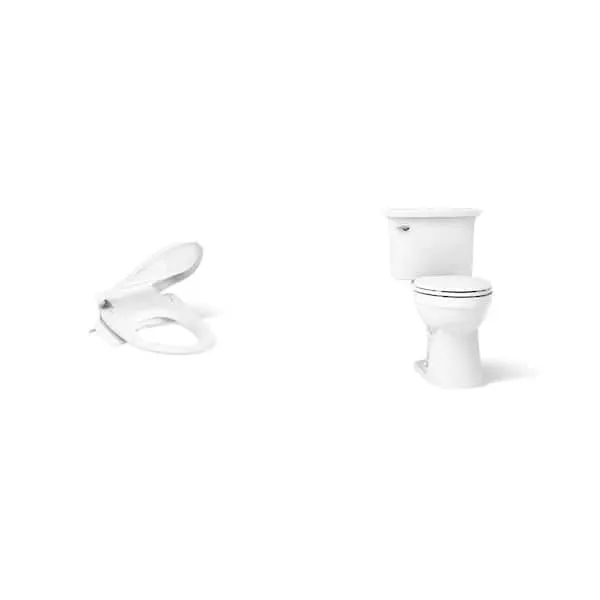 KOHLER Purewash E525 Heated Bidet Seat and Elmbrook 12 in.​ Toilet with Soft Close Seat
