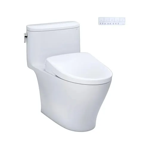 WASHLET NexusOne-Piece Elongated 1.28 GPF Toilet with S7A Bidet Seat in Cotton White