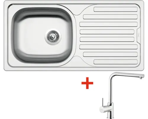 Nerezový dřez s baterií CLASSIC 860 435 x 860 mm + baterie ELKA N68