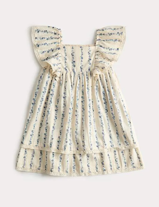 Pure Cotton Ditsy Floral Dress (2-10 Years)