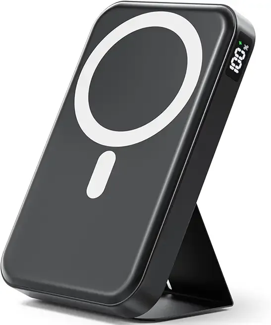 for Magsafe Power Bank, 10000mAh Wireless Portable Charger with Foldable Stand, 20W PD Fast Charging, Travel Essential for Magsafe Battery Pack, Compatible with iPhone 17/16/15/14 Series