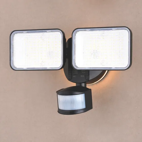 Patriot Lighting® Matte Black Dual-Head LED Motion Security Flood Light