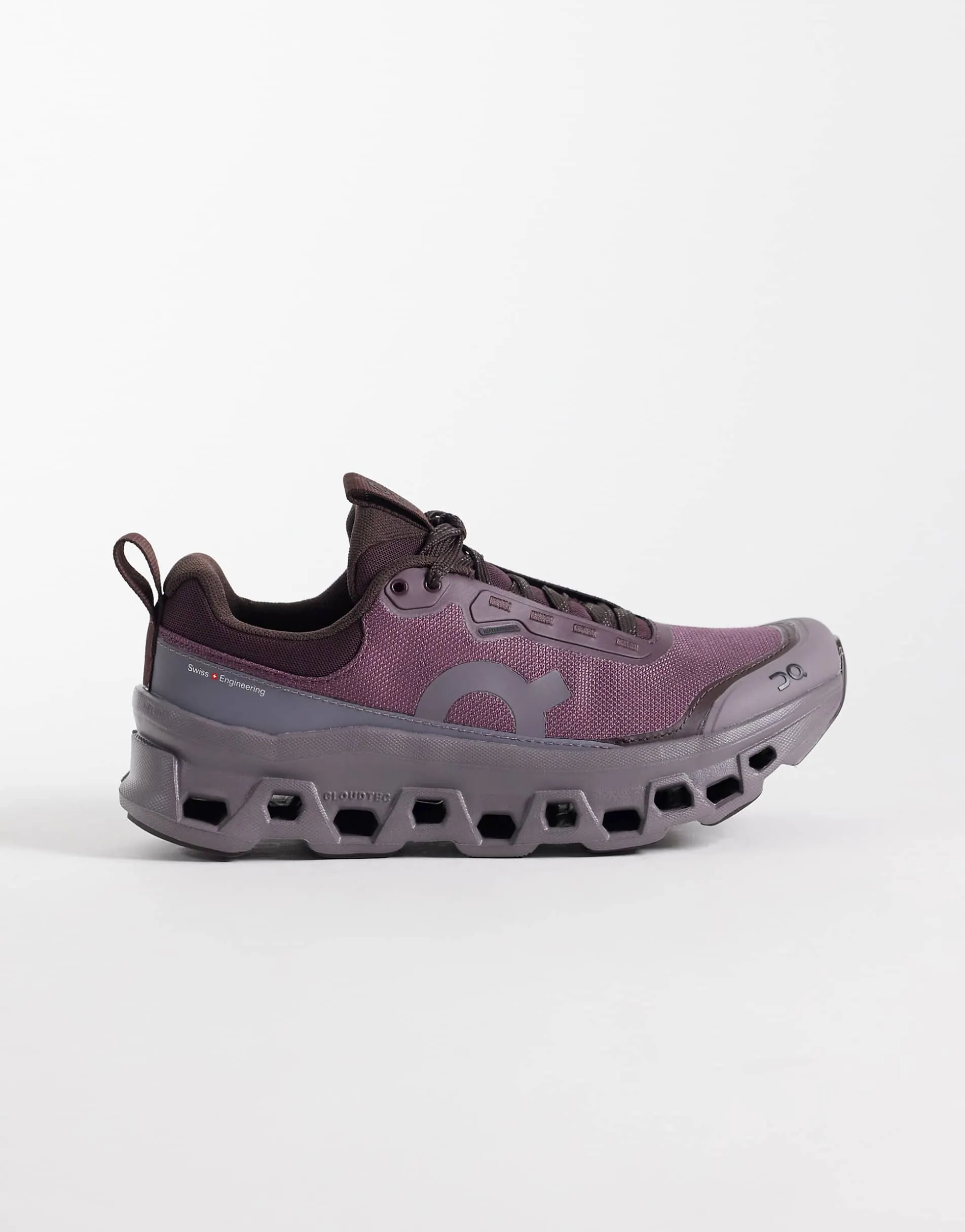 ON Cloudmonster 1 waterproof running trainers in brown and dark purple