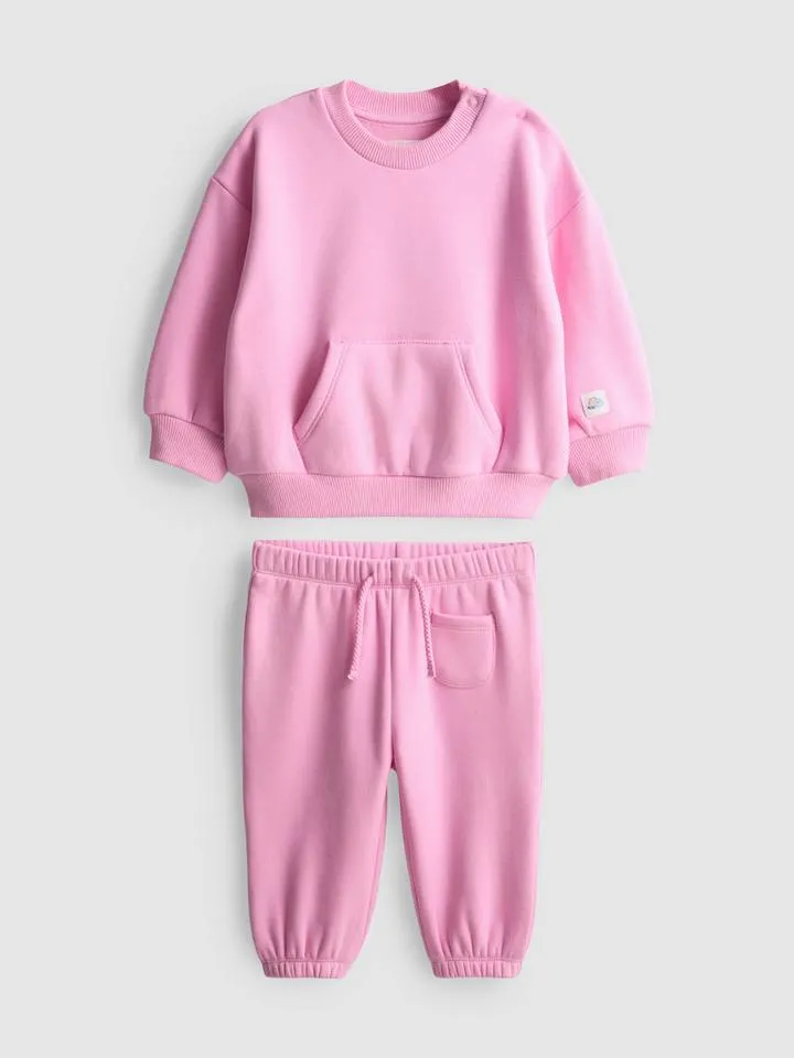 0–18 mois | Sweat-shirt et bas de jogging à revers nouveau-né