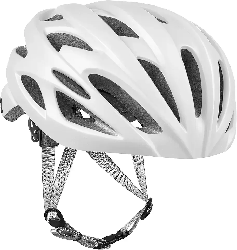 Retrospec Silas Road Bike Helmet with 24 Air Vents & Built-in LED Safety Light - Adjustable Adult Cycling Protection 54-61cm - Padded & Lightweight Design