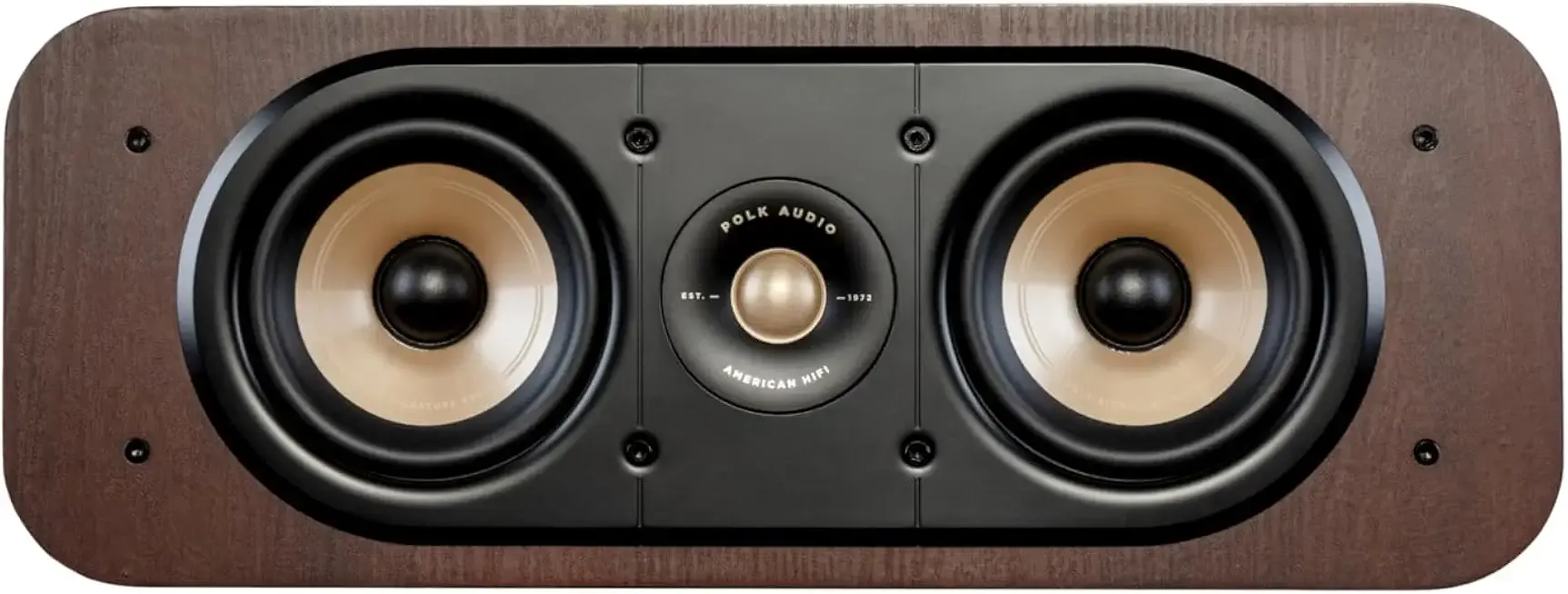 Polk Signature Elite ES30 Center Channel Speaker, Home Theater Speakers, Hi-Res Audio Certified, Dolby Atmos & DTS:X Compatible, 1" Tweeter & Two 5.25" Woofers, Dual Power Port Bass, Stunning Walnut