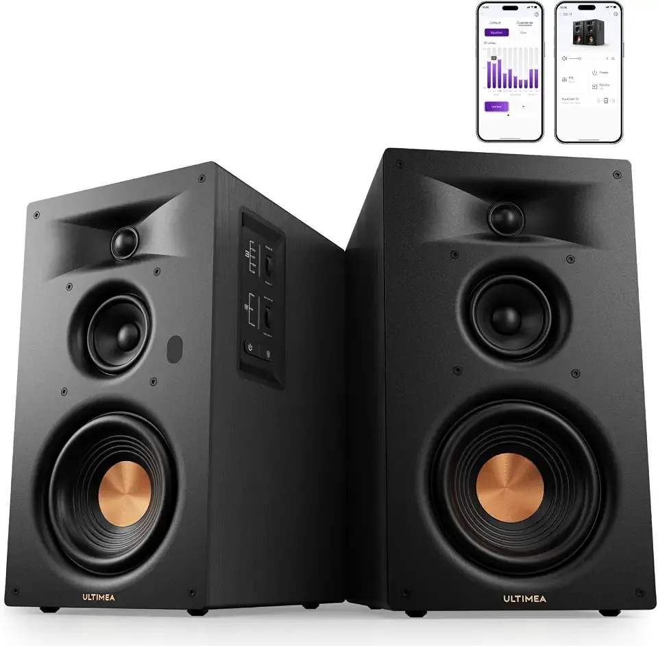 ULTIMEA 3-Way Powered Bookshelf Speakers, Pro-Level Audio, BS-3