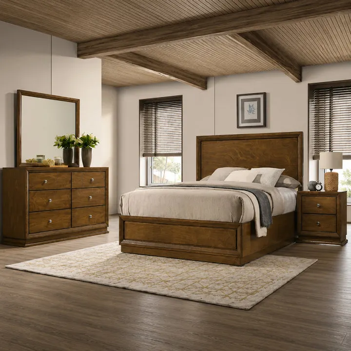 Kirkham Full Bedroom Set (4-Piece) by Furniture of America - Brown