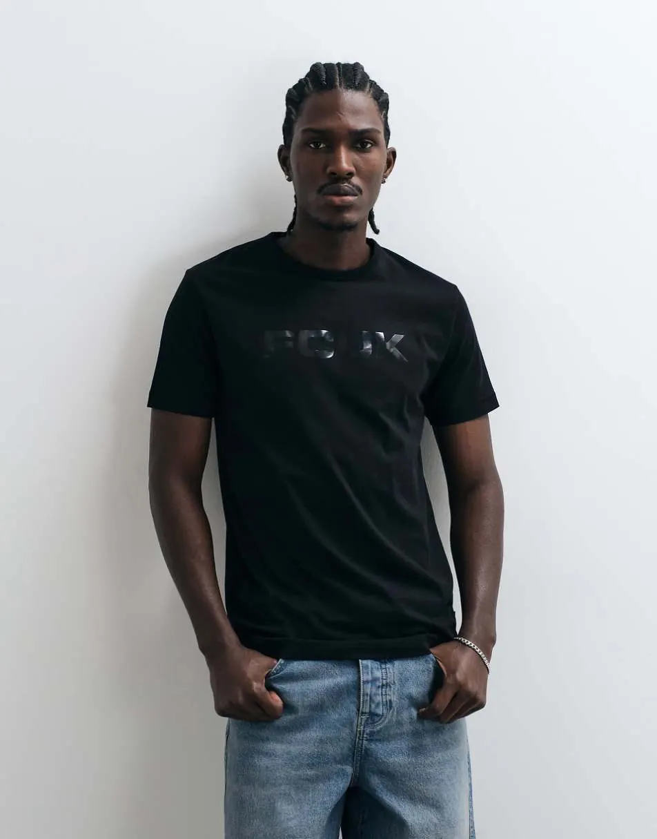 French Connection FCUK chest logo t-shirt in black