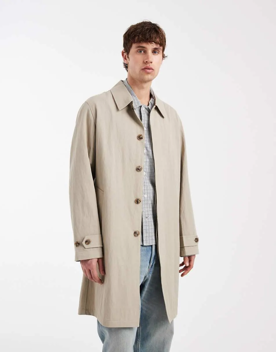 Jack & Jones Premium mac coat in beige