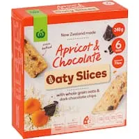 woolworths oaty slices apricot & chocolate 6pk 240g