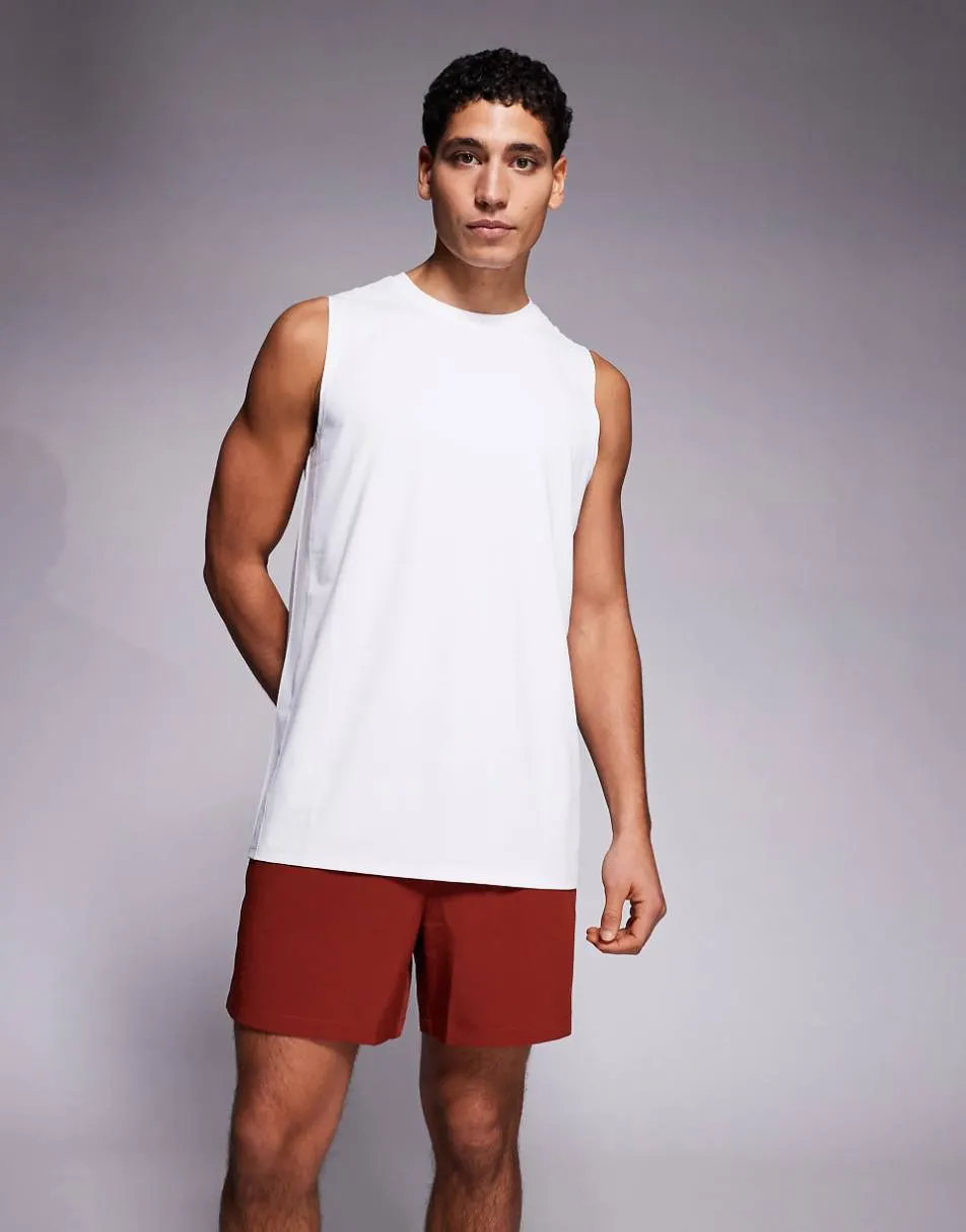 4505 Icon 5 inch quick dry training shorts with zip pockets in rust