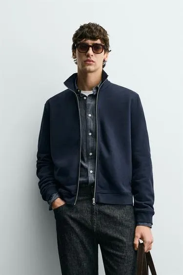 BASIC ZIP-UP SWEATSHIRT