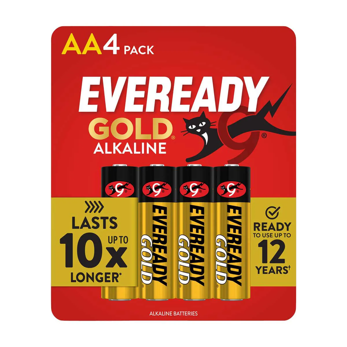 Eveready Gold Alkaline AA Batteries, 4 pk