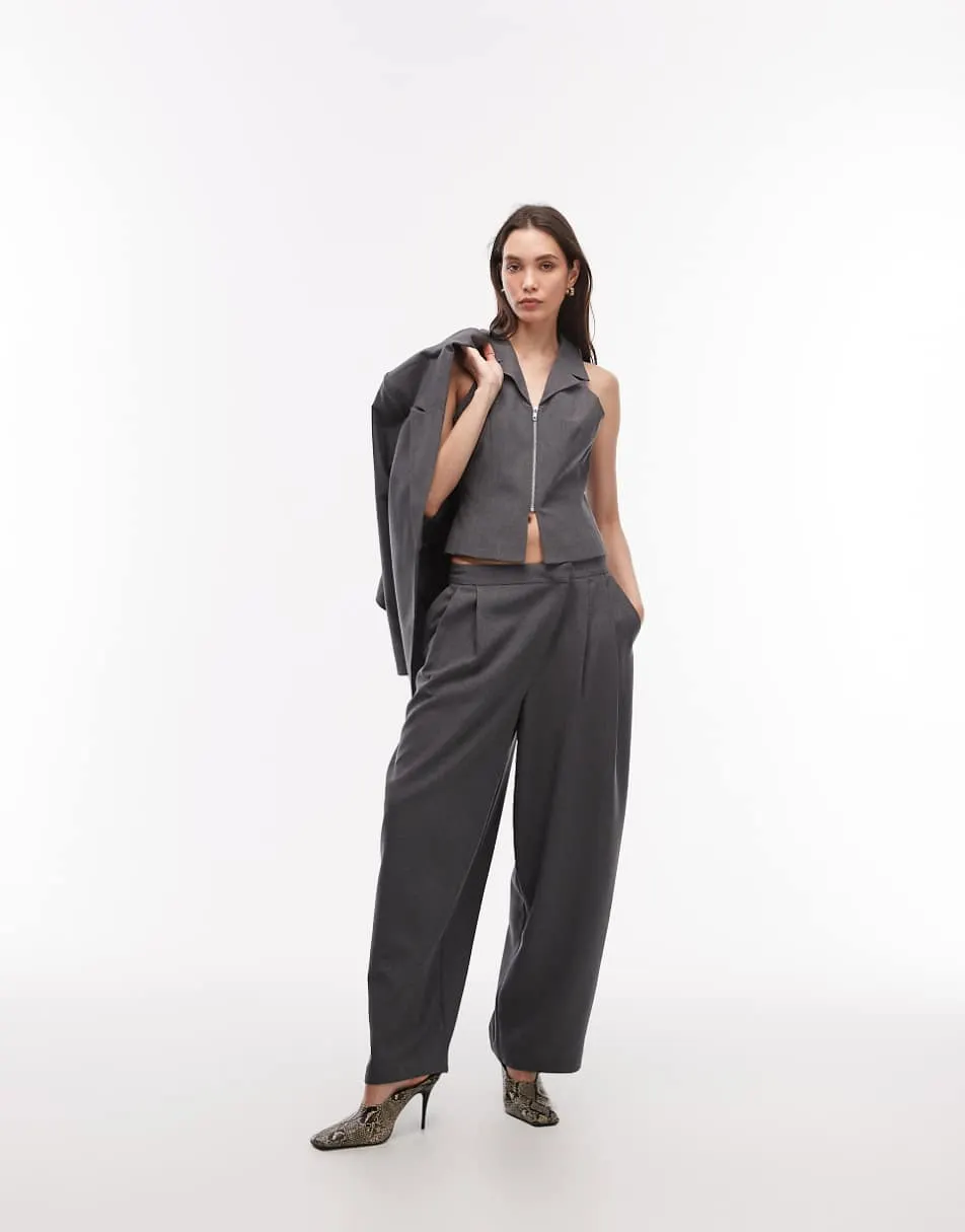 COLLUSION balloon trouser with asymmetric waistband in grey