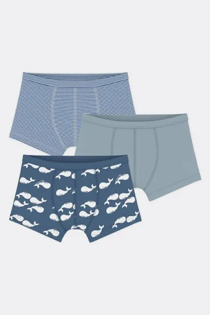 Kids 3-pack boxershorts walvissen - Petit Bateau