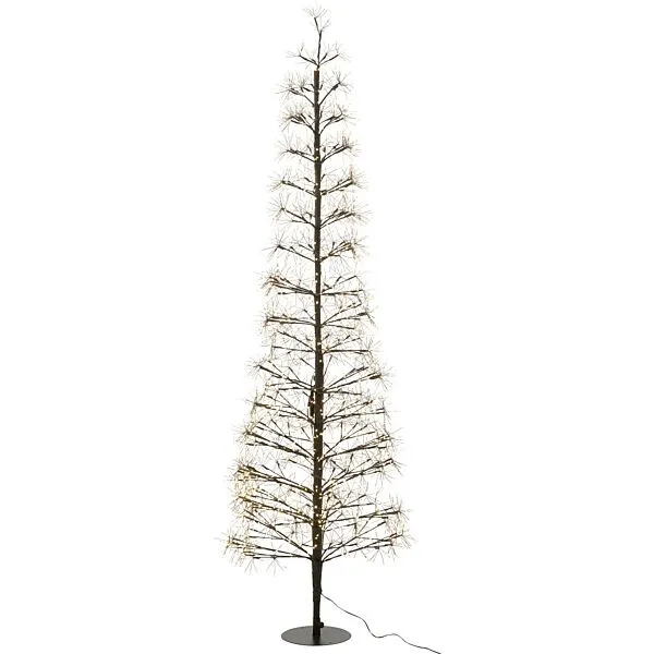 J-Line kerstboom zwart - ledverlicht - warm wit - 58 x 58 x 180 cm