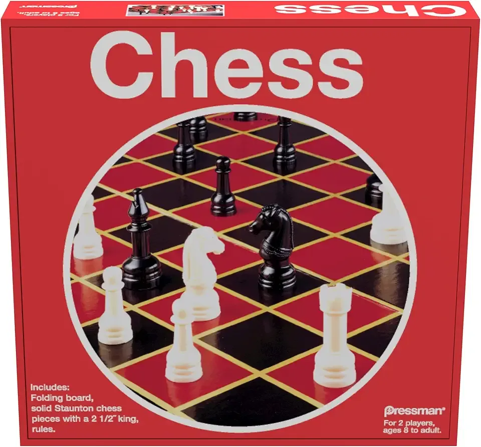 Pressman Toy Chess in Box, Red, 5"