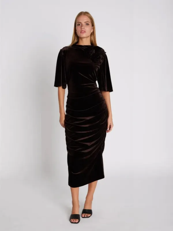 Lena Dress Chocolate Brown