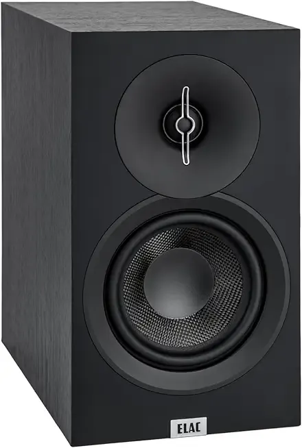 ELAC Debut 3.0 DB53-BK Bookshelf Speakers, Black Ash (Pair) - 1” Aluminum Dome Tweeter & 5.25” Aramid Fiber Woofer - 2-Way Bass Reflex - 48Hz to 38KHz Response