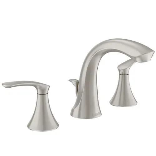 Darcy Widespread Bathroom Sink Faucet/Tap Spot Resistant Brushed Nickel (Drain and Valve Included)