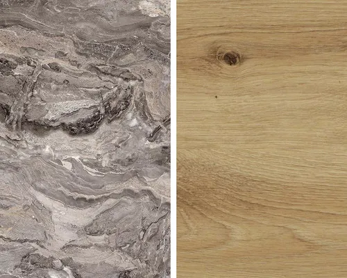 Obkladová deska Polyform oboustranná KÁMEN ŠEDÝ/DŘEVO KRÁLOVSKÉ 10x640x4100 mm