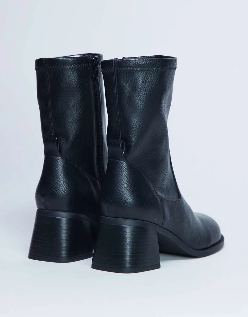 Topshop Niamh block heel ankle boot in black