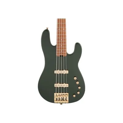 CHARVEL PRO-MOD SAN DIMAS® JJ V - - GREEN METALLIC - 5 STRING BASS - CARAMALIZED MAPLE NECK
