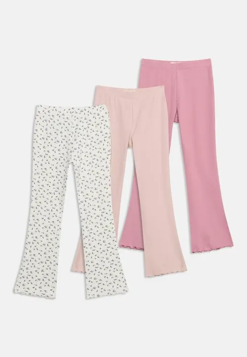 3 PACK - Leggings - off-white/berry/light pink